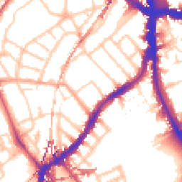 Daytime road noise heatmap for SE5 9BY