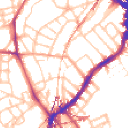 Daytime road noise heatmap for SE5 9DY