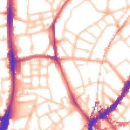 Daytime road noise heatmap for SE5 9EF