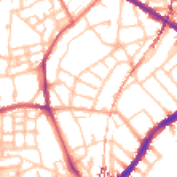 Daytime road noise heatmap for SE5 9JB