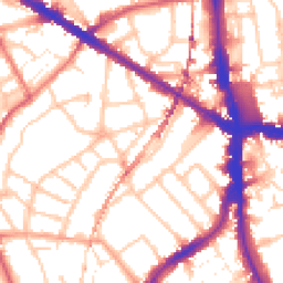 Daytime road noise heatmap for SE5 9LD