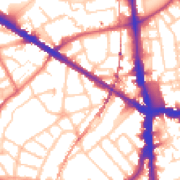 Daytime road noise heatmap for SE5 9LE