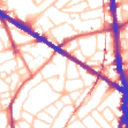 Daytime road noise heatmap for SE5 9LL