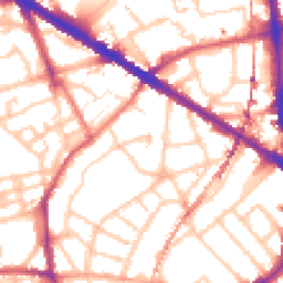 Daytime road noise heatmap for SE5 9LN