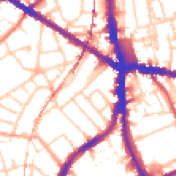 Daytime road noise heatmap for SE5 9NE