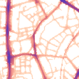 Daytime road noise heatmap for SE5 9RD