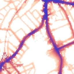 Daytime road noise heatmap for SE5 9RY