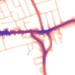 Daytime road noise heatmap for SE9 1AD