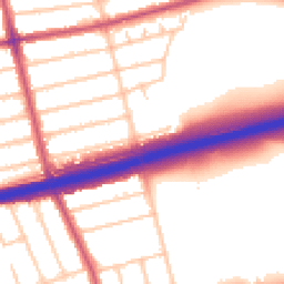 Daytime road noise heatmap for SE9 1AN