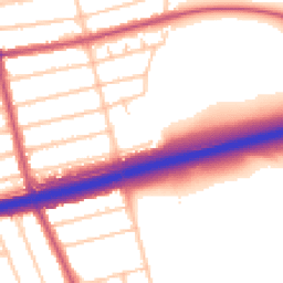 Daytime road noise heatmap for SE9 1AR