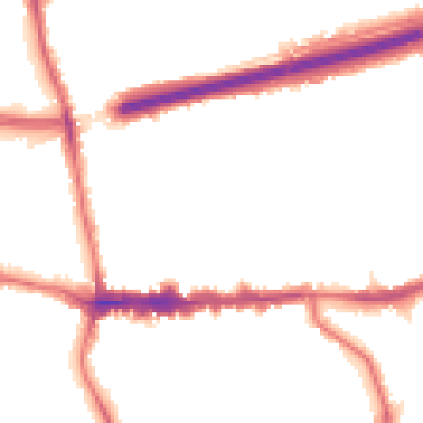 Night-time road noise heatmap for SE9 1HD