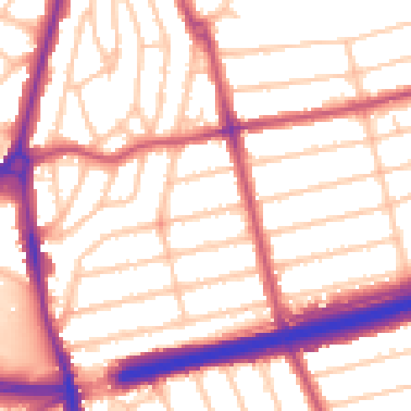 Daytime road noise heatmap for SE9 1QQ