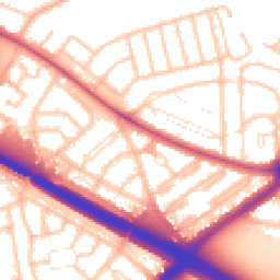 Daytime road noise heatmap for SE9 6EA