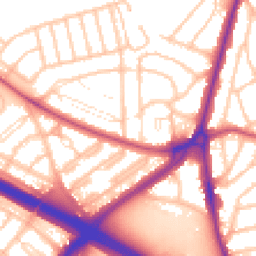 Daytime road noise heatmap for SE9 6NT