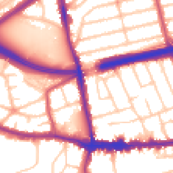 Daytime road noise heatmap for SE9 6SL