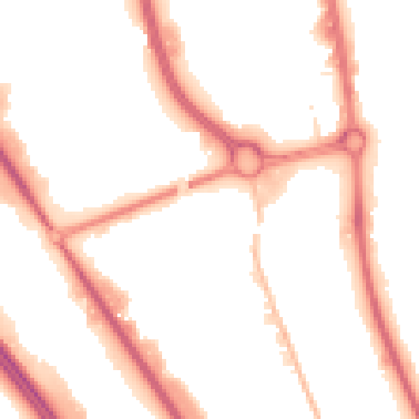 Night-time road noise heatmap for SG1 1AU