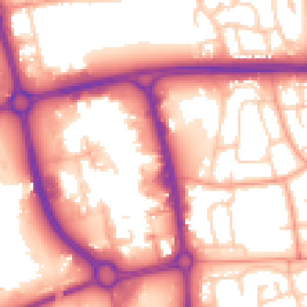 Daytime road noise heatmap for SG1 1AY