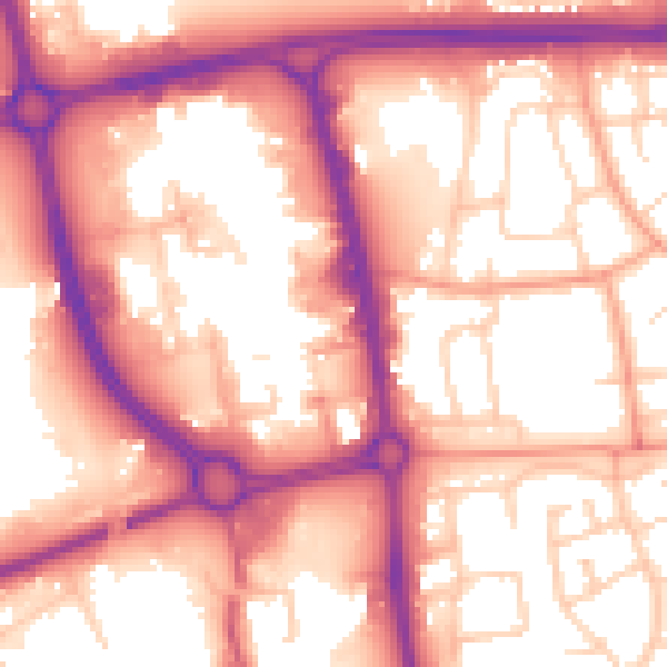 Daytime road noise heatmap for SG1 1DB