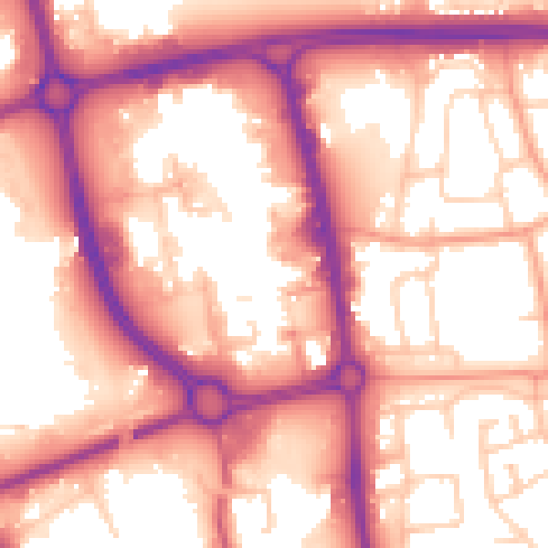 Daytime road noise heatmap for SG1 1DD