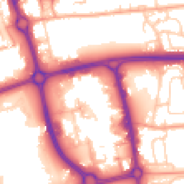 Daytime road noise heatmap for SG1 1EH