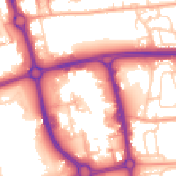 Daytime road noise heatmap for SG1 1EL