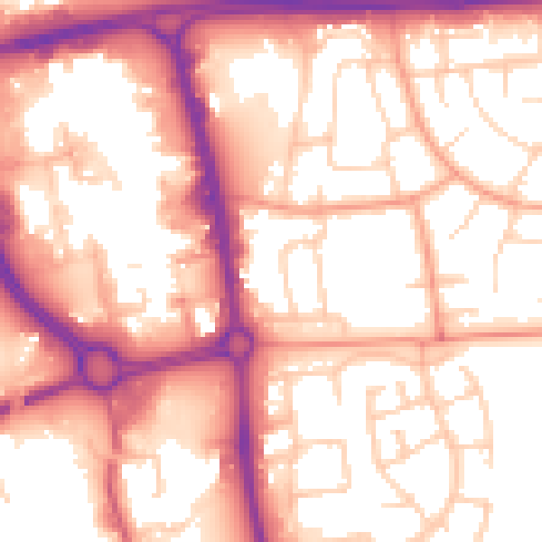 Daytime road noise heatmap for SG1 1HZ