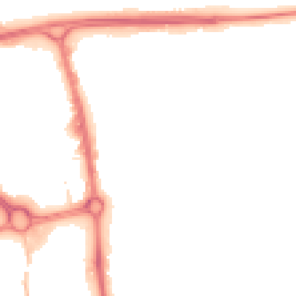 Night-time road noise heatmap for SG1 1JE