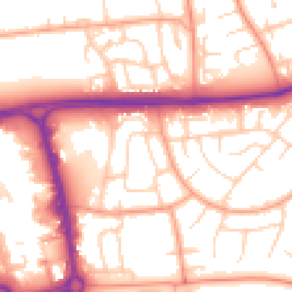Daytime road noise heatmap for SG1 1LR