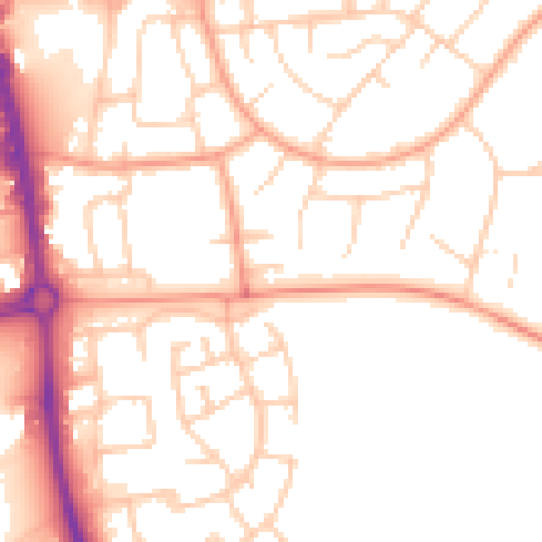 Daytime road noise heatmap for SG1 1UH