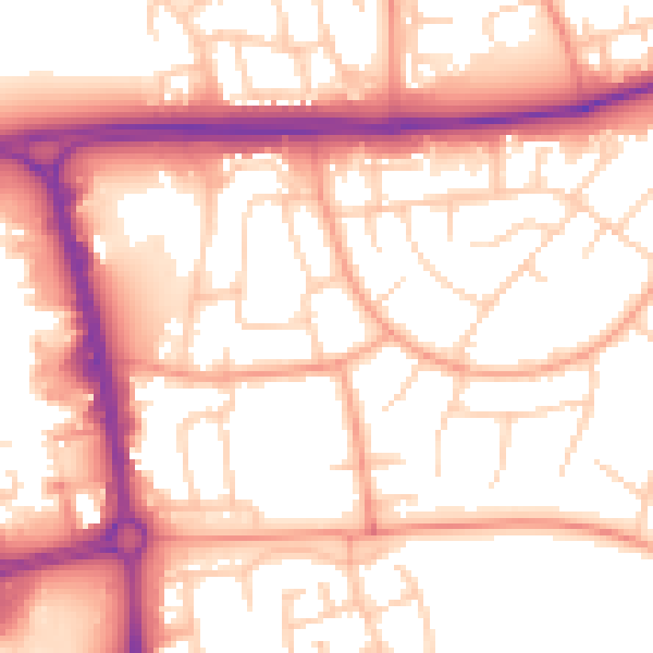 Daytime road noise heatmap for SG1 1UR