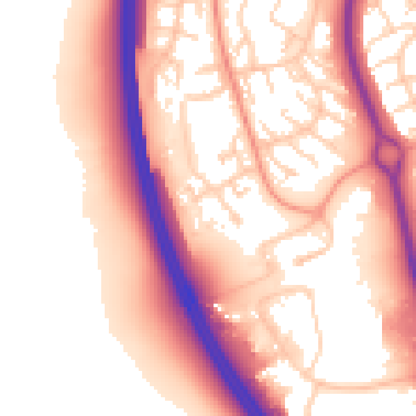 Daytime road noise heatmap for SG1 2JX