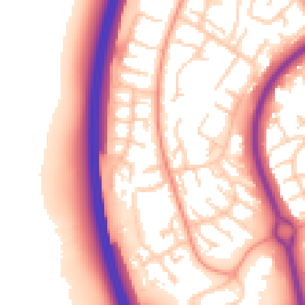 Daytime road noise heatmap for SG1 2LH