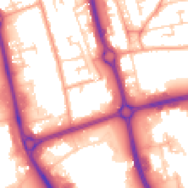 Daytime road noise heatmap for SG1 2LT