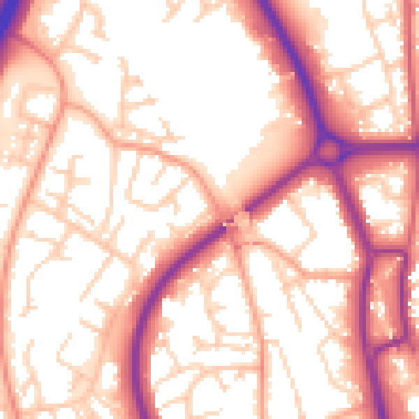 Daytime road noise heatmap for SG1 2PQ