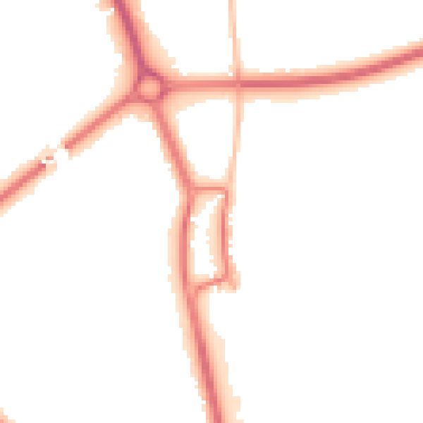 Night-time road noise heatmap for SG1 3BH