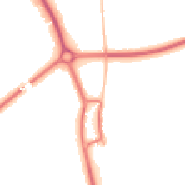 Night-time road noise heatmap for SG1 3BL