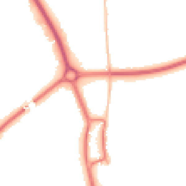 Night-time road noise heatmap for SG1 3BW