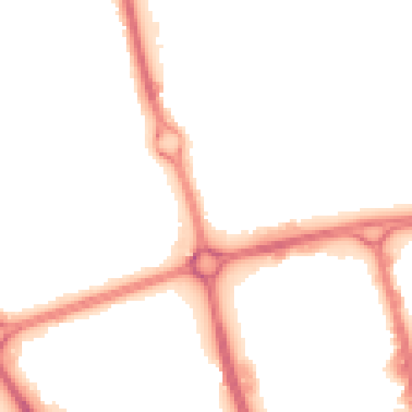 Night-time road noise heatmap for SG1 3DQ