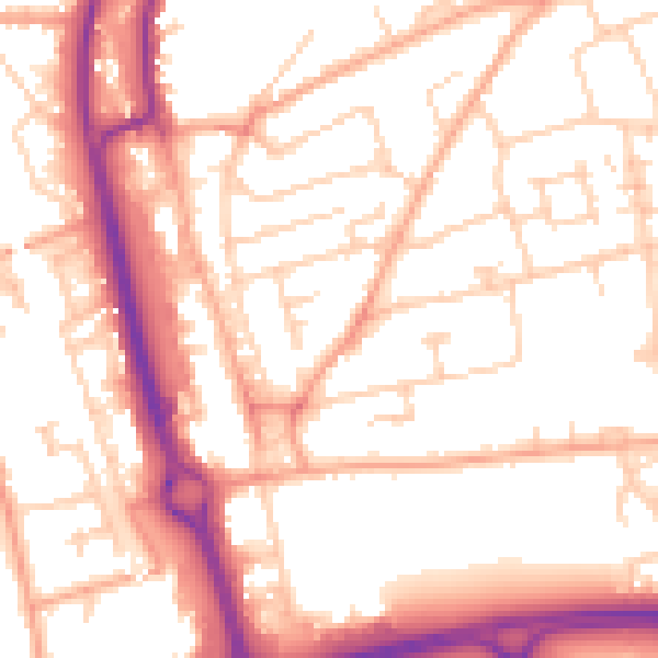 Daytime road noise heatmap for SG1 3DX