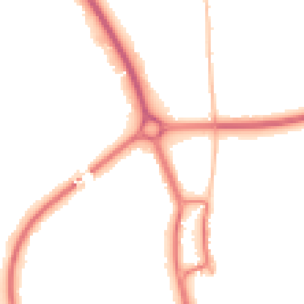Night-time road noise heatmap for SG1 3EY