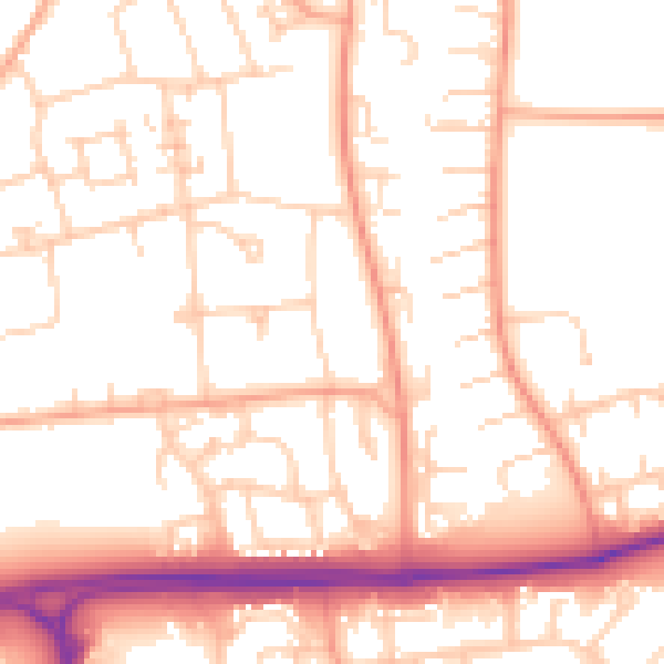 Daytime road noise heatmap for SG1 3NA