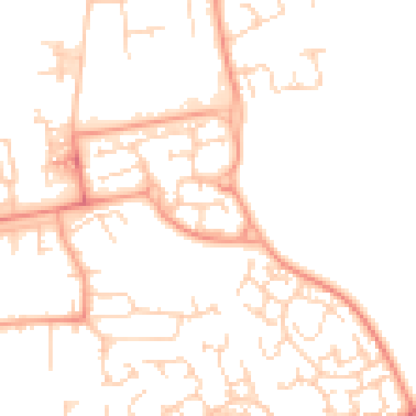 Daytime road noise heatmap for SG1 4FX