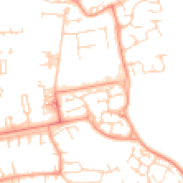 Daytime road noise heatmap for SG1 4GF