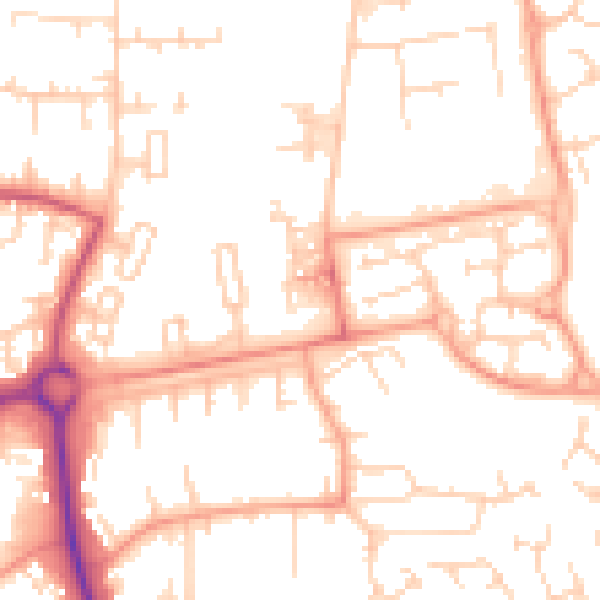 Daytime road noise heatmap for SG1 4GS
