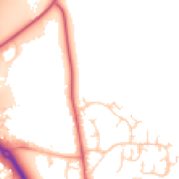 Daytime road noise heatmap for SG1 4GZ