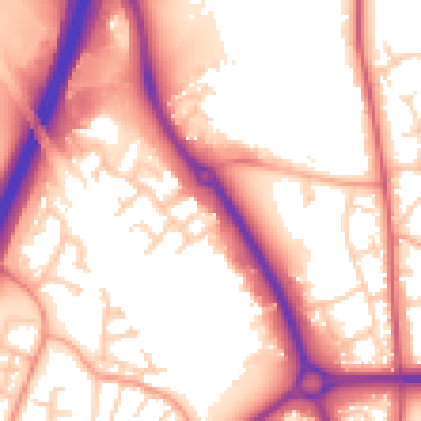 Daytime road noise heatmap for SG1 4RD