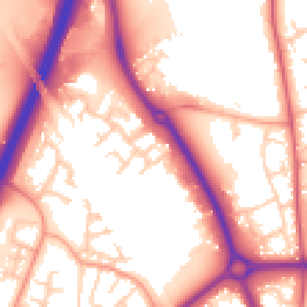 Daytime road noise heatmap for SG1 4RE