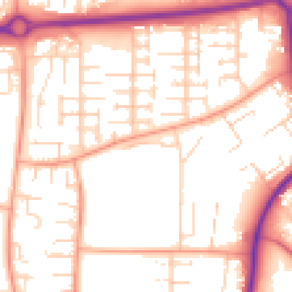 Daytime road noise heatmap for SG1 5AZ