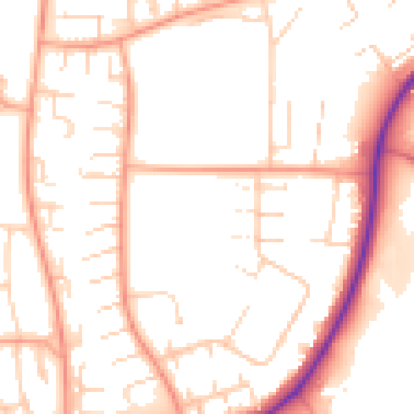 Daytime road noise heatmap for SG1 5BX