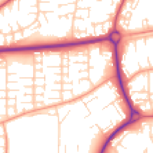 Daytime road noise heatmap for SG1 5NX